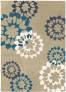 Judy Ross Hand-Knotted Custom Wool Carousel Rug oyster/robin/tropical blue/cream